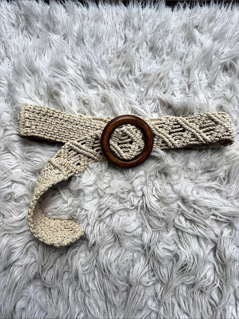 Banana Republic Woven Geometric Belt Beige & Brown Large
